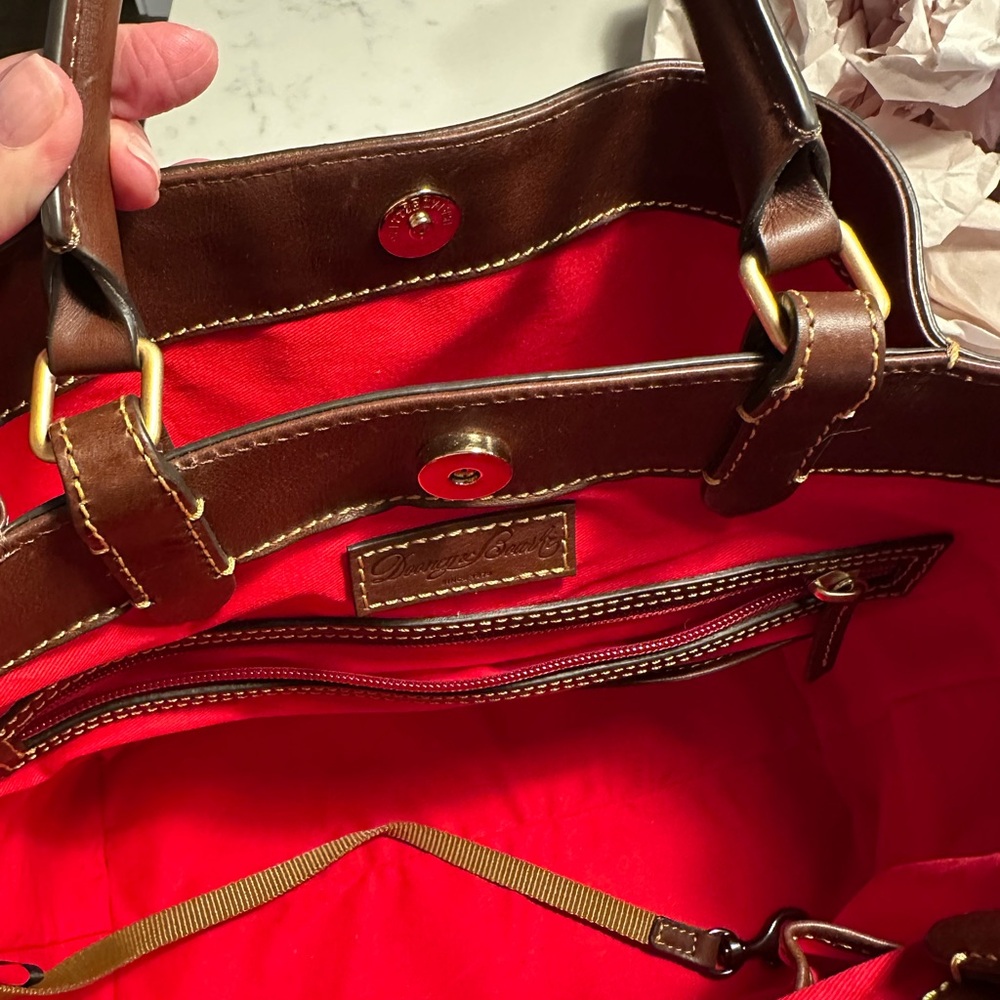 Dooney & Bourke Florentine leather Barlow Satchel Crossbody handbag purse - Picture 4 of 13